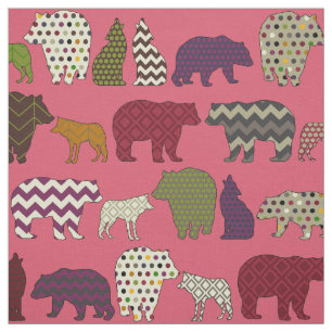 roze beer wolf geo stof