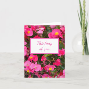 Roze Begonia Bloemen Denken aan jou Kaart