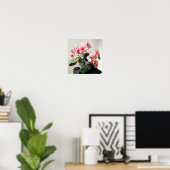 Roze Begonias Bloemenkunst Print Poster (Thuiskantoor)