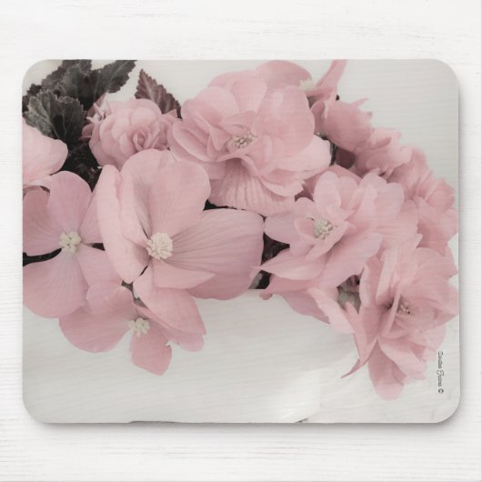 Roze Begonias Mousepad Muismat (Voorkant)