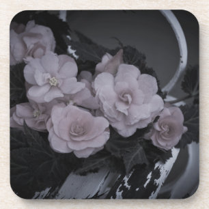 Roze Begonias op bank Bier Onderzetter