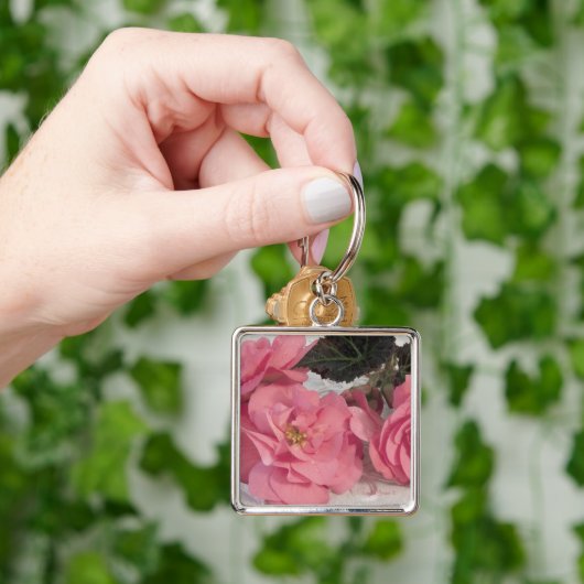 Roze Begonias Sleutelhanger (Hand)