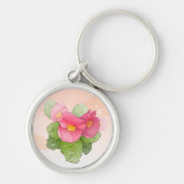 Roze begonias sleutelhanger (Voorkant)