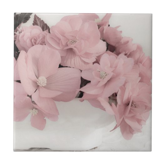 Roze Begonias Tegeltje (Voorkant)