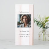 Roze begrafenis gedenkteken Bladwijzer Kaart (Staand voorkant)