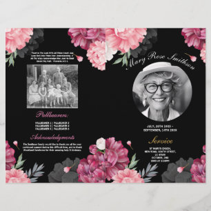 Roze Begrafenis Orde van Levensduur Dark Floral Flyer