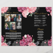 Roze Begrafenis Orde van Levensduur Dark Floral Flyer (Achterkant)