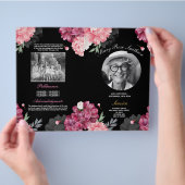 Roze Begrafenis Orde van Levensduur Dark Floral Flyer (Hand)