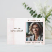 Roze begrafenismonument van familie bedankkaart (Staand voorkant)