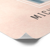 Roze begroetingsbord met levensviering poster (Hoek)