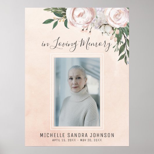 Roze begroetingsbord ter viering van het leven bij poster (Voorkant)