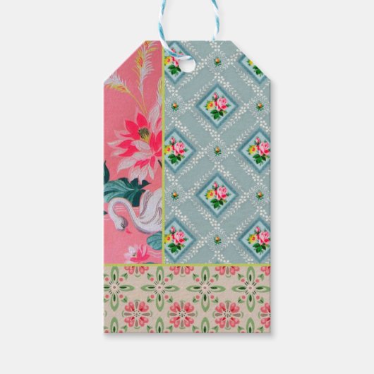  roze behang cadeau labels cadeaulabel (Voorkant)