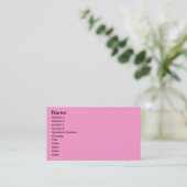 Roze behangselpapier voor monogrammen visitekaartje (Staand voorkant)