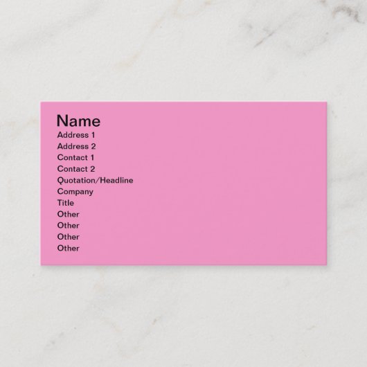 Roze behangselpapier voor monogrammen visitekaartje (Voorkant)
