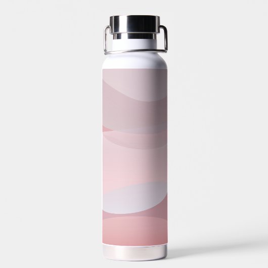 Roze beige abstracte naam waterfles (Achterkant)