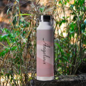 Roze beige abstracte naam waterfles