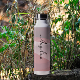 Roze beige abstracte naam waterfles