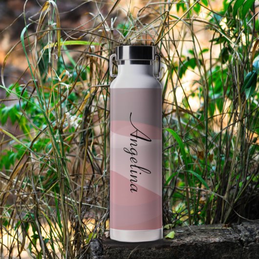 Roze beige abstracte naam waterfles