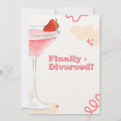 Roze Beige Aquarel Eindelijk Gescheiden Feest Kaart (Achterkant)