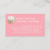 Roze Beige Bakkerij waterverf bloemgebak Visitekaartje (Achterkant)