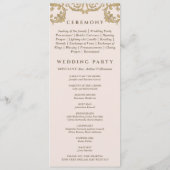  Roze Beige  Barok Trouwprogramma Programmakaart (Achterkant)