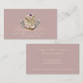 Roze Beige Bloemen Zeep Maken Visitekaartje (Voorkant / Achterkant)