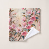 Roze Beige Branch Badhanddoeken Bad Handdoek (Wasdoekje)