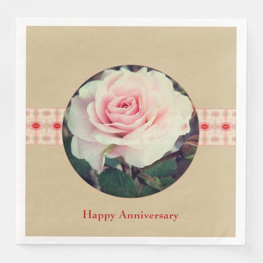 Roze beige en rood servet (Voorkant)