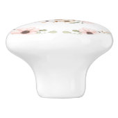 Roze Beige Floral Woodland Nursery Uil Keramische Knop (Zijkant)