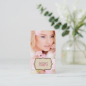 Roze & beige foto-Visitekaartje Visitekaartje (Staand voorkant)