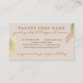 Roze Beige Gebak Chef Cake café spatel bakkerij Visitekaartje (Achterkant)