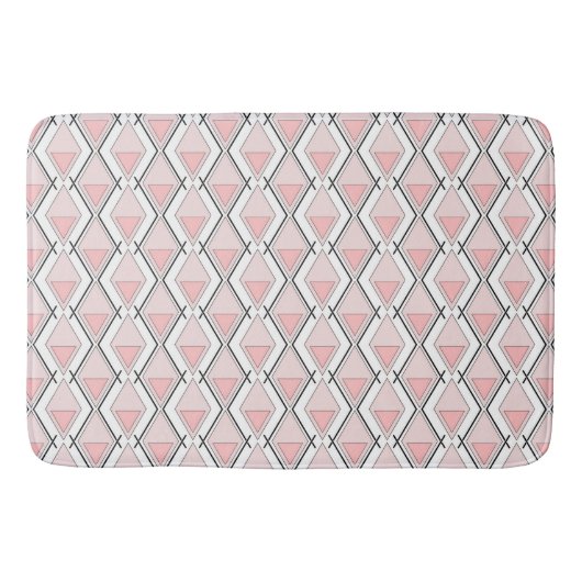 Roze beige geometrisch patroon badmat (Voorkant)