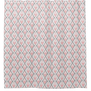 Roze beige geometrisch patroon douchegordijn
