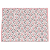 Roze beige geometrisch patroon groot cadeauzakje (Voorkant)