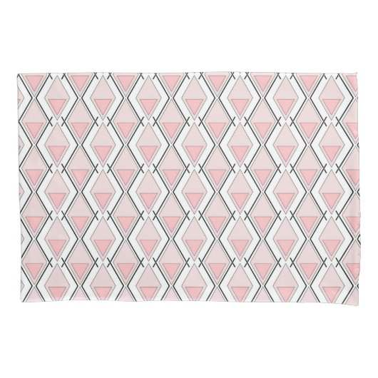 Roze beige geometrisch patroon kussensloop (Voorkant)