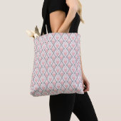 Roze beige geometrisch patroon tote bag (Dichtbij)