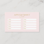 Roze & Beige-Gold, Minimaal, Elegant, Salon Afsprakenkaartje (Achterkant)
