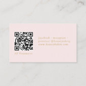 Roze & Beige-Gold Minimal Elegant, Salon QR Code Visitekaartje (Achterkant)
