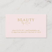 Roze & Beige-Gold Minimal Elegant, Salon QR Code Visitekaartje (Voorkant)
