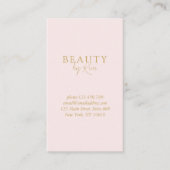 Roze & Beige-Gold Minimal Elegant, Salon QR Code Visitekaartje (Voorkant)