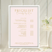 Roze & Beige-Goud Elegant, Salon Prijslijst Poster