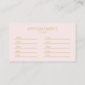 Roze-beige-goud, minimaal, elegant, salon, QR-code Afsprakenkaartje (Achterkant)