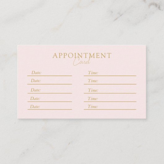 Roze-beige-goud, minimaal, elegant, salon, QR-code Afsprakenkaartje (Achterkant)