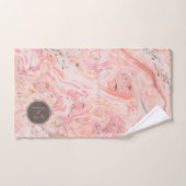 Roze beige Gray Marble Bath-handdoekset Bad Handdoek (Handdoek)