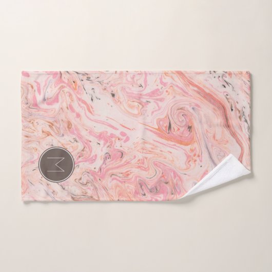 Roze beige Gray Marble Bath-handdoekset Bad Handdoek (Handdoek)