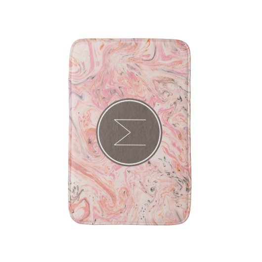 Roze beige Gray Marmer Bath Mat (Voorkant Verticaal)