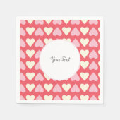 Roze Beige Hearts Pattern Valentijnsdag Party Servet (Voorkant)