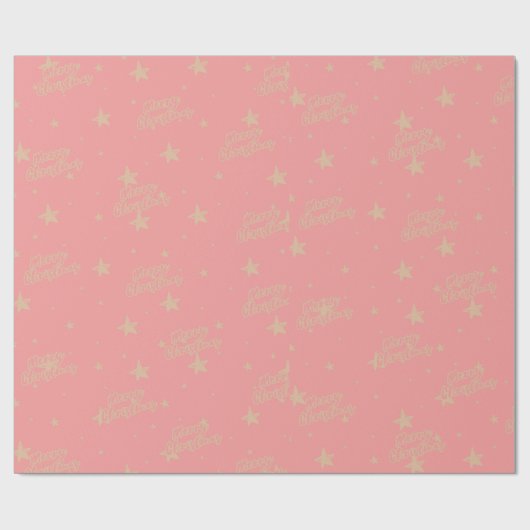 Roze & beige Kerst Inpakpapier (Vlak)