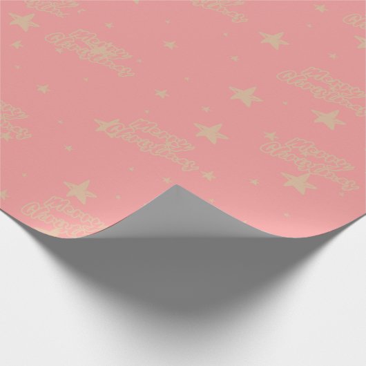 Roze & beige Kerst Inpakpapier (Hoek)