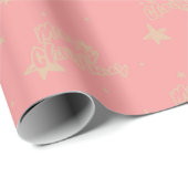 Roze & beige Kerst Inpakpapier (Rol Hoek)